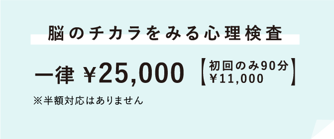 脳のチカラを見る心理検査　一律¥25,000